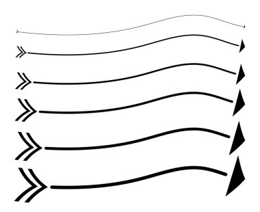 Fırça Oku Soyut Koleksiyon El Çizimi Tasarım Biçimli Vektör İllüstrasyonu