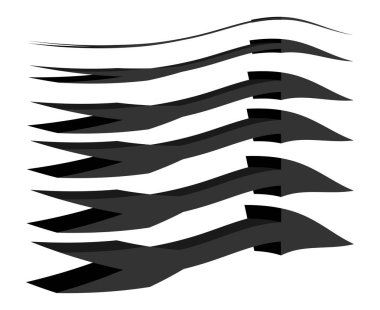 Fırça Oku 3B Tasarım Koleksiyonu Dekoratif Sanat Vektörü İllüstrasyonu