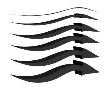 Fırça Oku 3B El Tasarımı Koleksiyonu Dekoratif Sanat Vektörü İllüstrasyonu