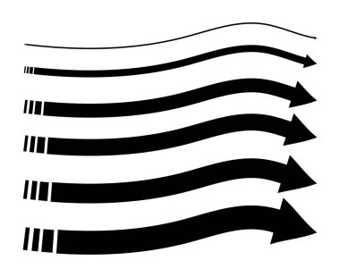 Fırça Oku El Tasarım Koleksiyonu Dekoratif Sanat Vektörü İllüstrasyonu