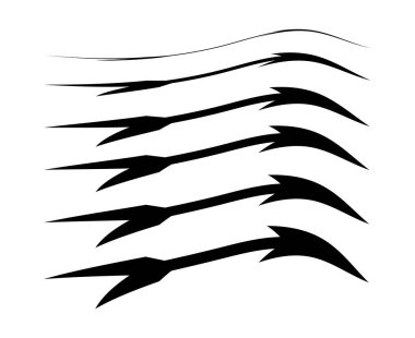 Fırça Oku Tasarım Koleksiyonu Dekoratif Sanat Vektörü İllüstrasyonu