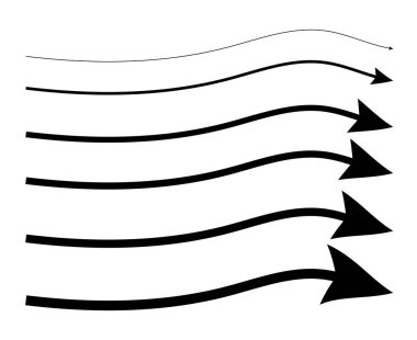 Ok Fırçası El Tasarımı Dekoratif Dekoratif Set Vektörü İllüstrasyonu