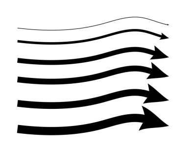 Ok Fırçası El Çizimi Tasarım Stili Sanat Set Vektörü İllüstrasyonu