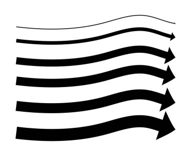 Ok Fırçası Çizgileri El Tasarımı Dekoratif Sanat Vektörü İllüstrasyonu