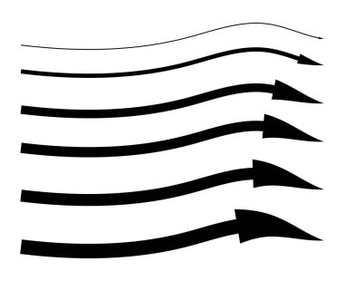 Arrow Fırça Çizgileri El Çizimi Tasarım Stili Sanat Set Vektörü İllüstrasyonu