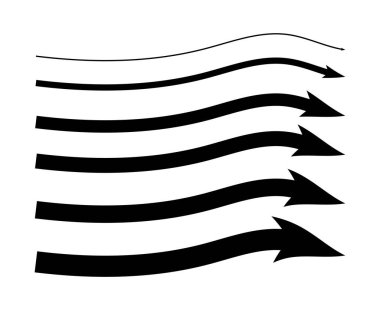 Fırça Oku Çizgileri El Tasarımı Süslü Dekoratif Set Vektörü İllüstrasyonu