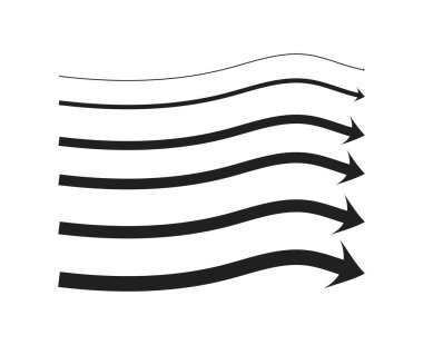 Fırça Oku Çizgileri El Tasarımı Dekoratif Sanat Vektörü İllüstrasyonu