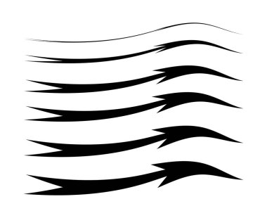 Fırça Oku Çizgileri El Çizimi Tasarım Dekoratif Sanat Dekoratif Set Vektörü İllüstrasyonu