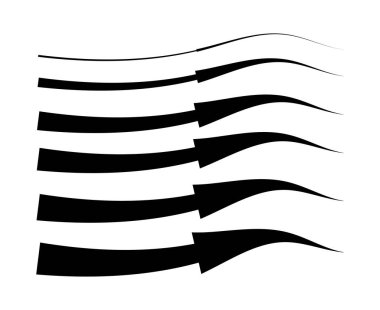 Fırça Oku Çizgileri El Çizimi Tasarım Dekoratif Sanat Dekoratif Set Vektörü İllüstrasyonu