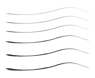 Çizgiler El Tarağı Düz Fırça Boya Mürekkebi Dekoratif Stil Sanat Kenar Çizgisi Tasarım Vektörü Çizimi