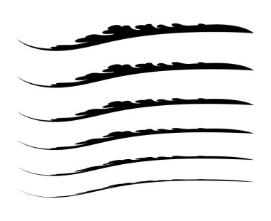 Fırça Süsleme Dokusu El Çizimi Yazı Sanatı Dekoratif Biçim Kenar Tasarım Vektörü