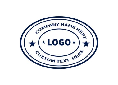 Pullu Lastik Yuvarlak Logo Şirketi Adı Mavi Tasarım Vektör İllüstrasyonu