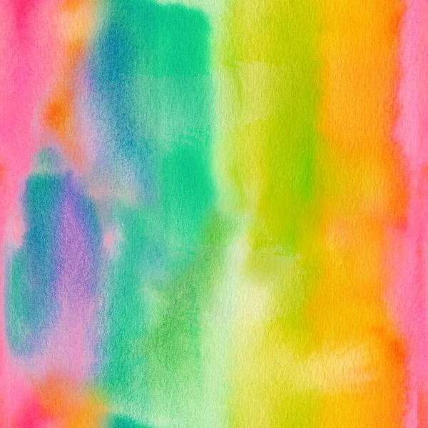 Abstract Watercolor Hand Painted Seamless Background Colorful Bright Pattern Rainbow — Stock Photo, Image