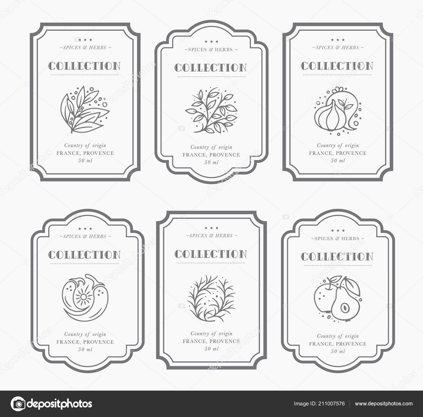 Customizable Black White Pantry Label Collection Vintage Packaging In Black And White Label Templates