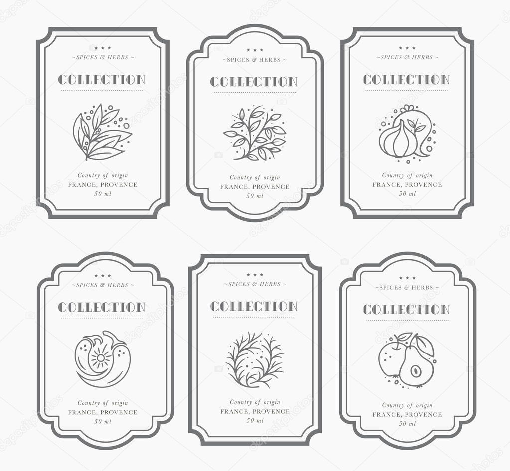 Download Customizable Black And White Pantry Label Collection Vintage Packaging Design Templates For Herbs And Spices Dried Fruit Vegetables Nuts Etc Premium Vector In Adobe Illustrator Ai Ai Format Encapsulated