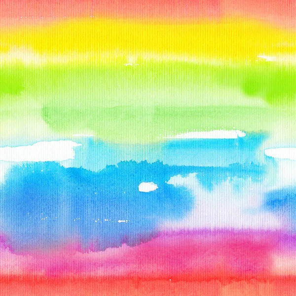 Abstract watercolor rainbow hand painted seamless background.