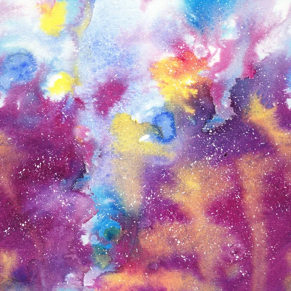Abstract rokerige Galaxy aquarel textuur, heldere kleurenpalet. — Stockfoto