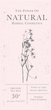 Doğal organik bitkisel ürünlerin özelleştirilebilir vintage etiket.