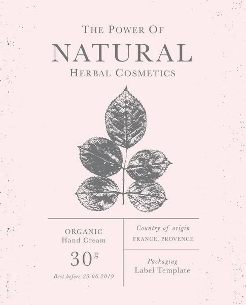 Etiqueta vintage personalizable de productos herbarios orgánicos naturales . — Vector de stock