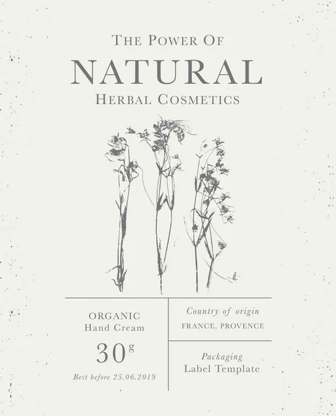 Customizable vintage label of Natural organic herbal products. — Stock Vector