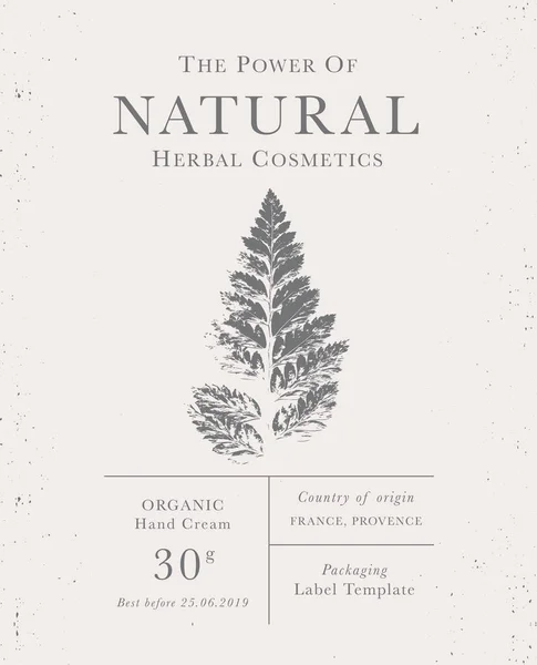 Etiqueta vintage personalizable de productos herbarios orgánicos naturales . — Vector de stock