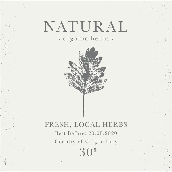Aanpasbare Vintage label van natuurlijke biologische kruidenproducten. — Stockvector