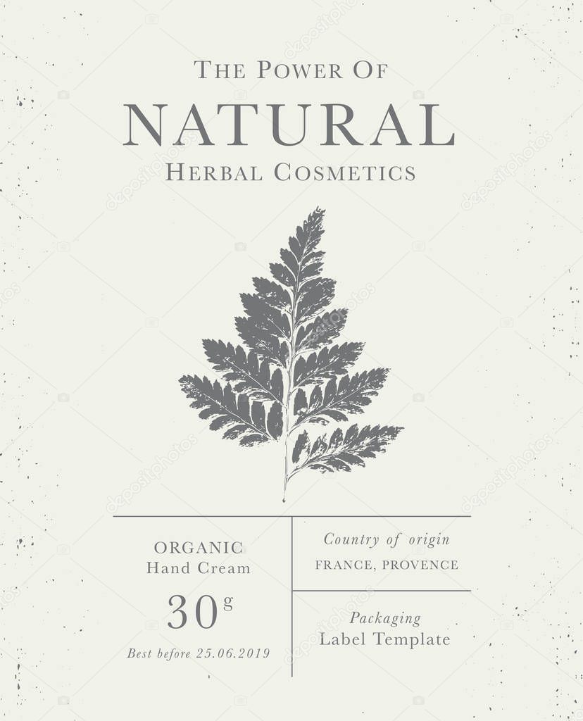 Customizable vintage label of Natural organic herbal products.