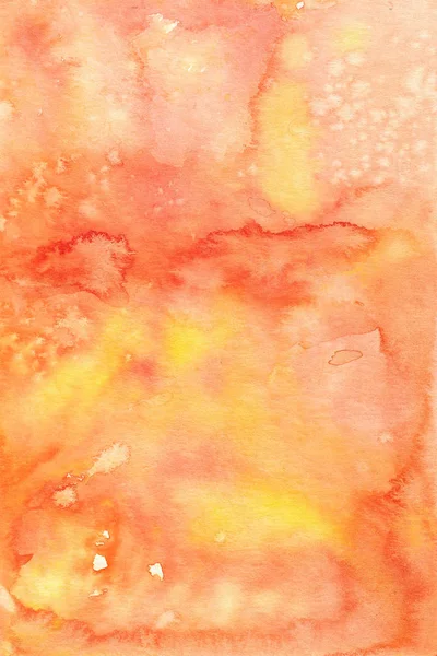 Pomarańczowy i żółty abstrakcyjny akwarela ręcznie malowane tło. — Zdjęcie stockowe