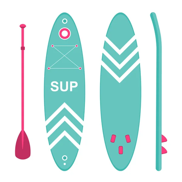 Sup Board Tiga Sisi Olahraga Dan Kesenangan Ikon Ilustrasi Vektor - Stok Vektor