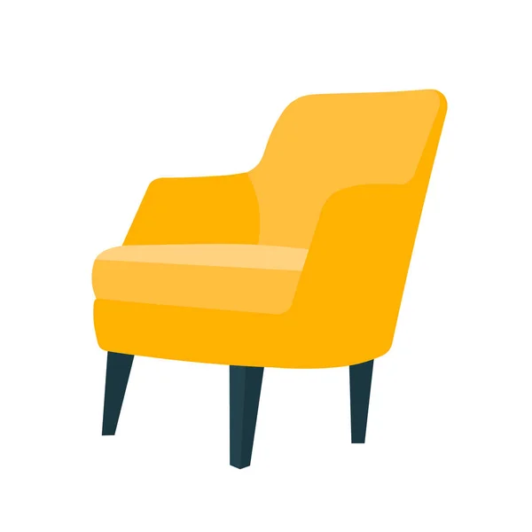 Armchair Bright Color Home Furniture Interior Design Vector Flat Illustration — Stock Vector