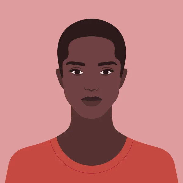 Ritratto Uomo Africano Diversità Nazioni Razze Studente Americano Illustrazione Piatta — Vettoriale Stock