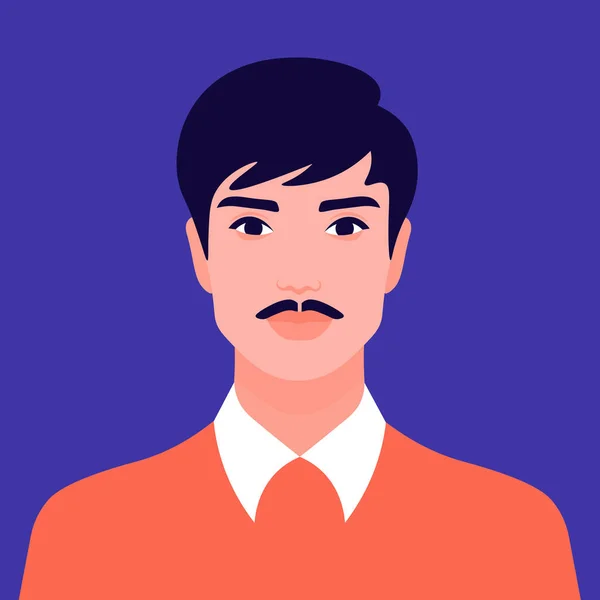 Portrait Homme Avec Une Moustache Avatar Hindou Nations Races Illustration — Image vectorielle