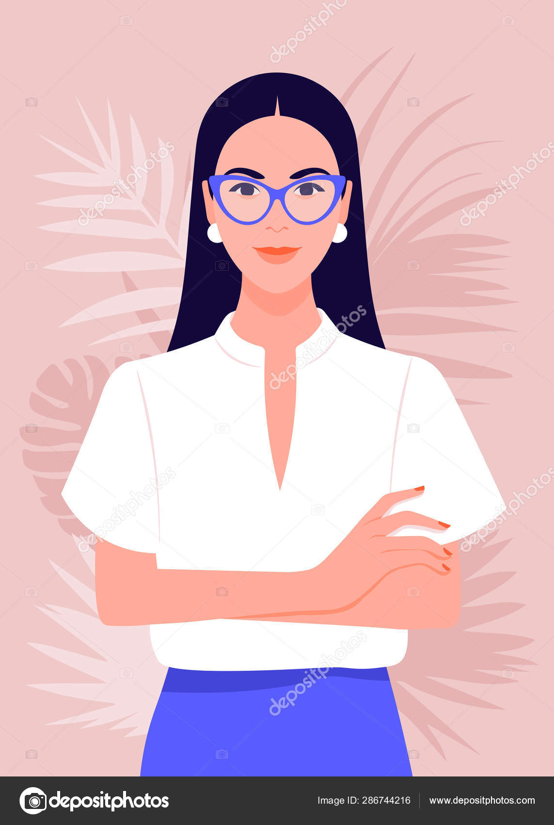 Portrait Successful Girl Arms Crossed Business Woman Smiling Vector Flat Vector Image By C Moremar Vector Stock Portrait Successful Girl Arms Crossed Business Woman Smiling Vector Flat Vector Image By C Moremar Vector Stock