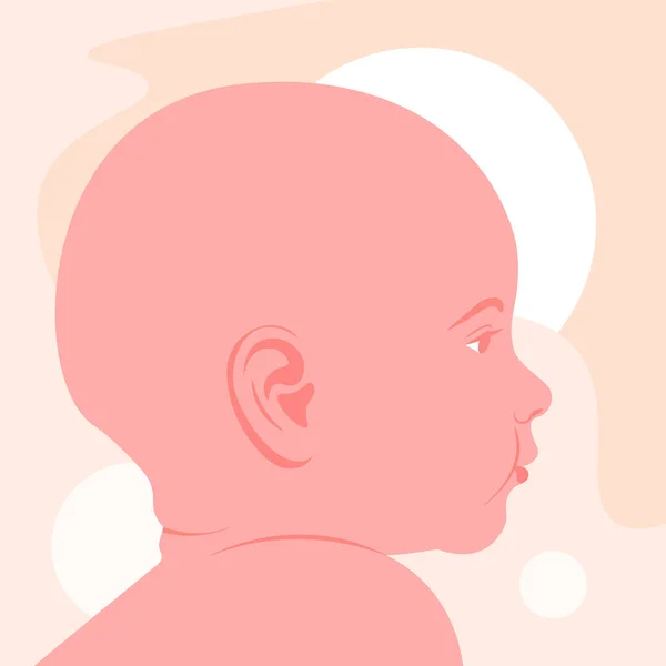 Profile Newborn Baby Head Side View Portrait Child Avatar Parenthood — Stock Vector