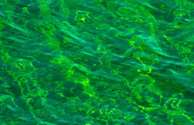 Yeşilin farklı tonlarında kristal berrak su. Arkaplan resmi olarak kullanmak için ideal