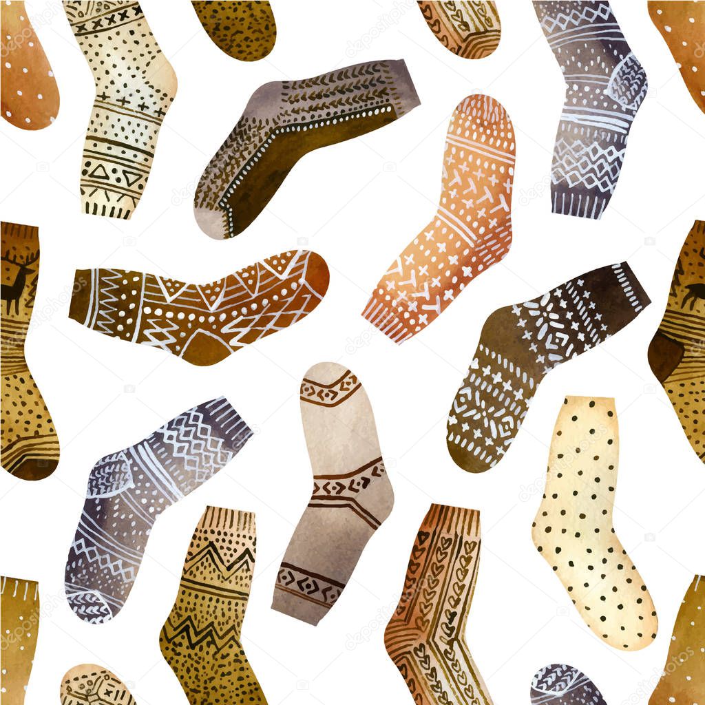 Collection of colorful knitted socks
