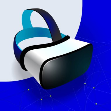 Sanal gerçeklik kulaklık gözlük gerçekçi düz simgesi. Stereoskopik 3d Vr optik teknolojisi.  