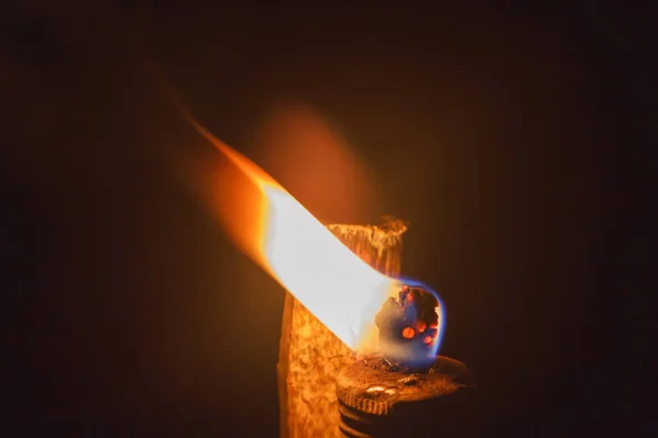 Spirituelles Bild Von Glühendem Kerzenlicht Das Heiliges Licht Liefert — Stockfoto