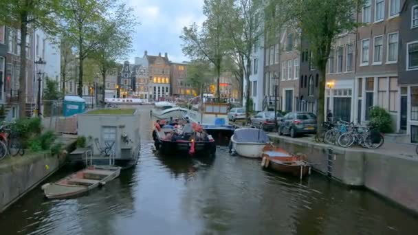 Amsterdam Netherlands January 2017 Canal Amsterdam Netherlands — Stock Video