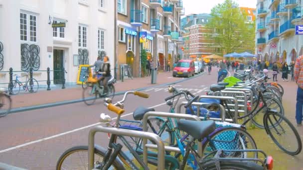 アムステルダム オランダの街アムステルダム オランダ 2017 自転車 — ストック動画