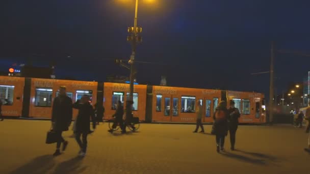 Amsterdam Belanda Januari 2017 Trem Jalan Amsterdam Belanda — Stok Video