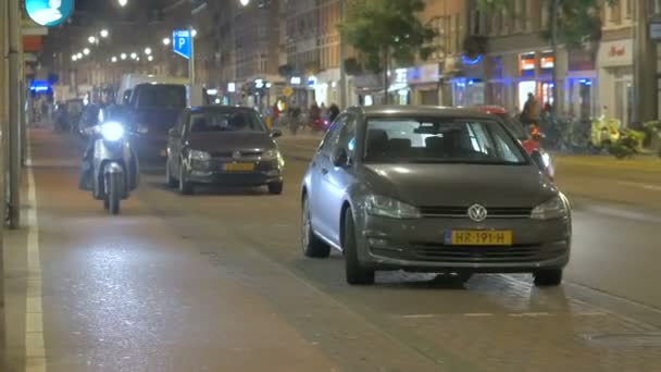 Amsterdam Nizozemsko Leden 2017 Rušnou Ulici Amsterdamu Nizozemsko — Stock video