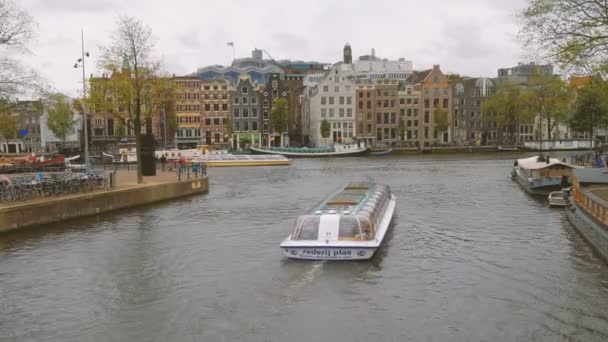 Amsterdam Netherlands January 2017 Canal Amsterdam Netherlands — Stock Video