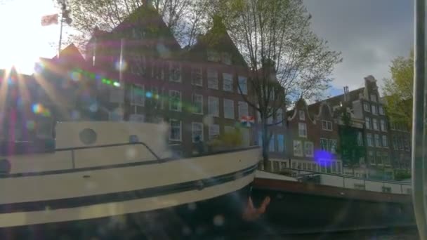 Amsterdam Netherlands January 2017 Going Boat Sightseeing Amsterdam Netherlands — Stock Video