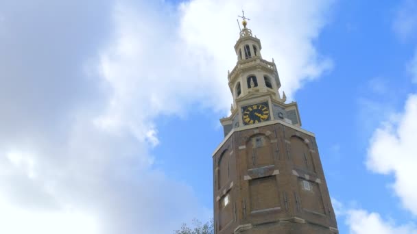 Amsterdam Niederland Januar 2017 Schifffahrt Besichtigung Amsterdam Niederland Vorbeifahrender Turm — Stockvideo
