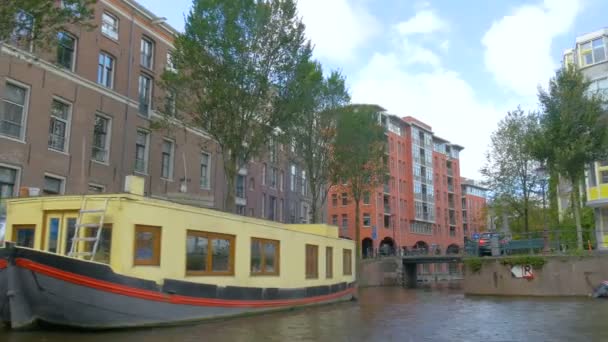 Amsterdam Netherlands January 2017 Going Canal Sightseeing Amsterdam Netherlands — Stock Video