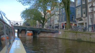 Amsterdam, Hollanda - Ocak, 2017: gezi, tekne, Amsterdam, Hollanda ile gidiş