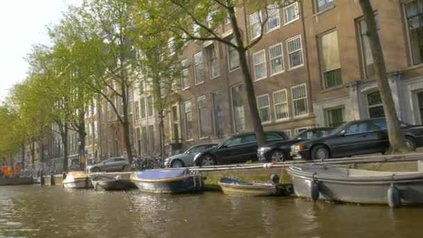 Amsterdam Holandia Stycznia 2017 Roku Going Statkiem Zwiedzanie Amsterdam Holandia — Wideo stockowe