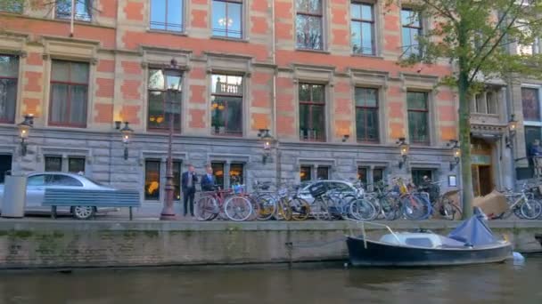 Amsterdam Netherlands January 2017 Going Boat Sightseeing Amsterdam Netherlands — Stock Video