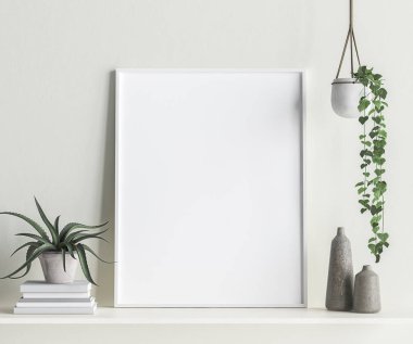 Alay çerçeve iç arka plan, İskandinav tarzı, 3d render.